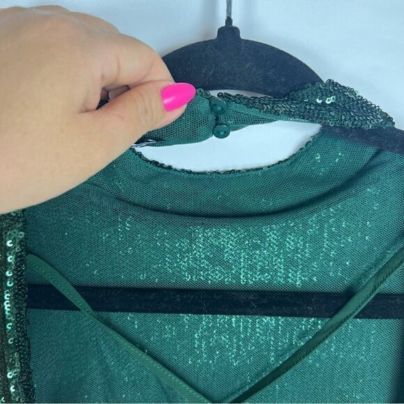 Nwt - Zara, Women’s Sequin Mini Dress - Green. Size: M. - Picture 8 of 15